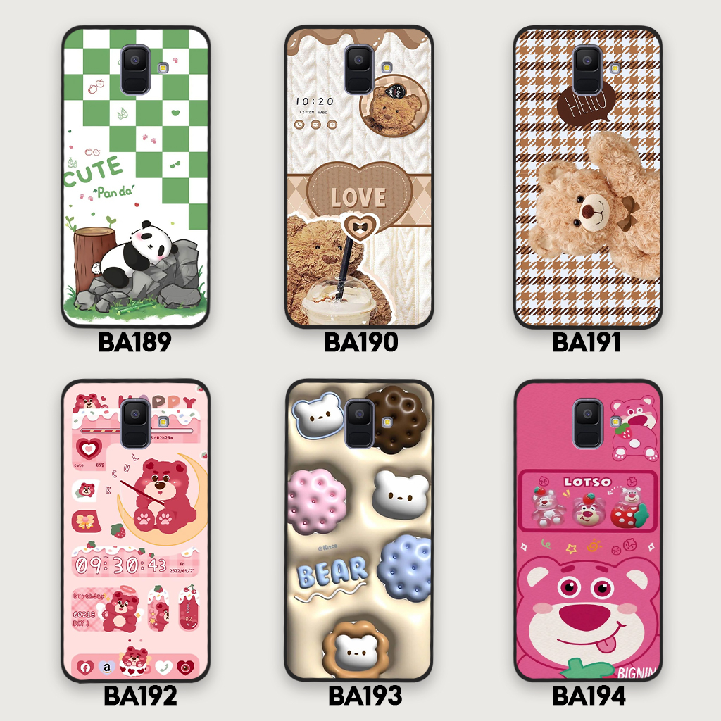 Ốp lưng Samsung A6 2018 / A6+ / A6 Plus in hình gấu dâu Lotso, gấu nâu dễ thương