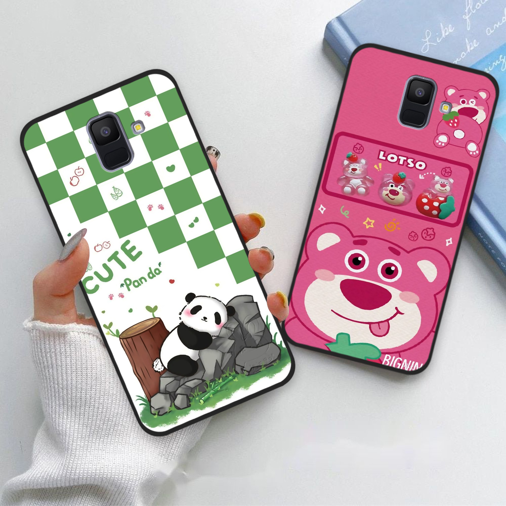 Ốp lưng Samsung A6 2018 / A6+ / A6 Plus in hình gấu dâu Lotso, gấu nâu dễ thương