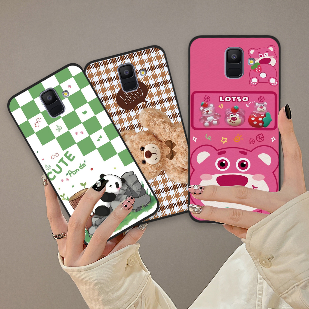 Ốp lưng Samsung A6 2018 / A6+ / A6 Plus in hình gấu dâu Lotso, gấu nâu dễ thương