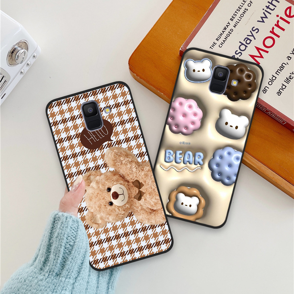 Ốp lưng Samsung A6 2018 / A6+ / A6 Plus in hình gấu dâu Lotso, gấu nâu dễ thương