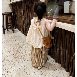 Bg432- bộ áo đũi vạt bèo quần xuông kẻ cho bé