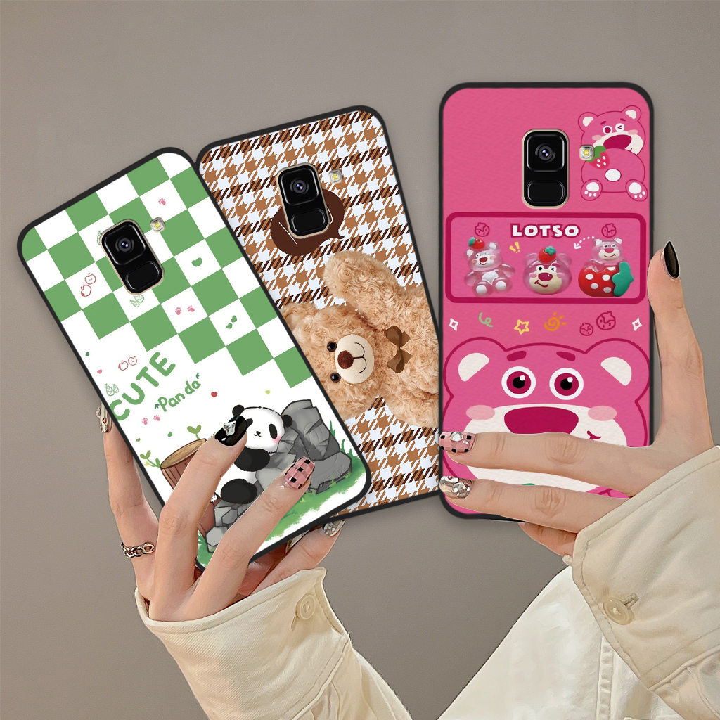 Ốp lưng Samsung A8 2018 / A8 Plus / A8+ in hình gấu dâu Lotso, gấu nâu dễ thương
