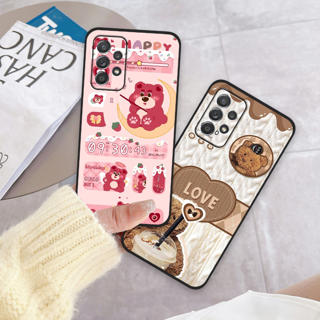 Ốp lưng Samsung A32 4G 5G / A52 / A52s 5G / A72 in hình gấu dâu Lotso, gấu nâu dễ thương