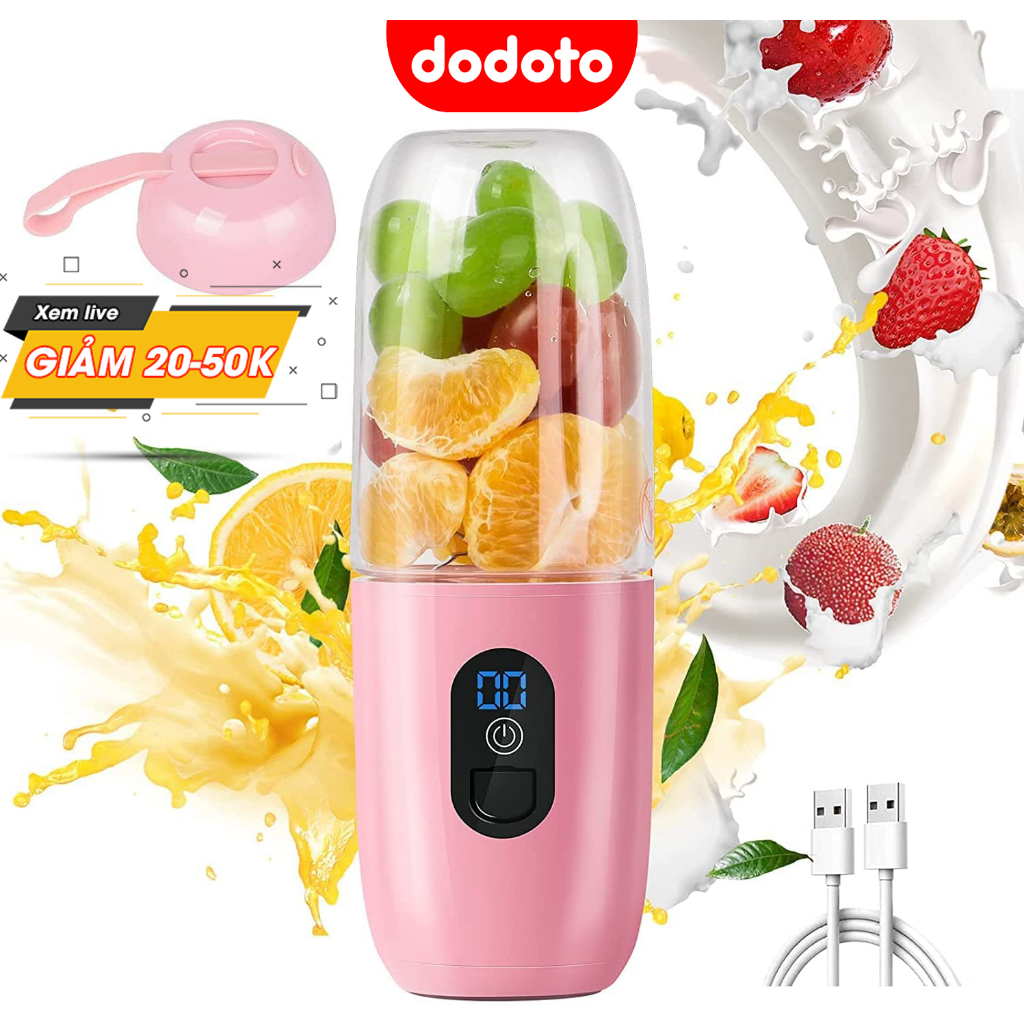 Máy xay sinh tố cầm tay dodoto blender 6 lưỡi, công suất 120w, dung tích 460 ml, xay đá dodoto shop