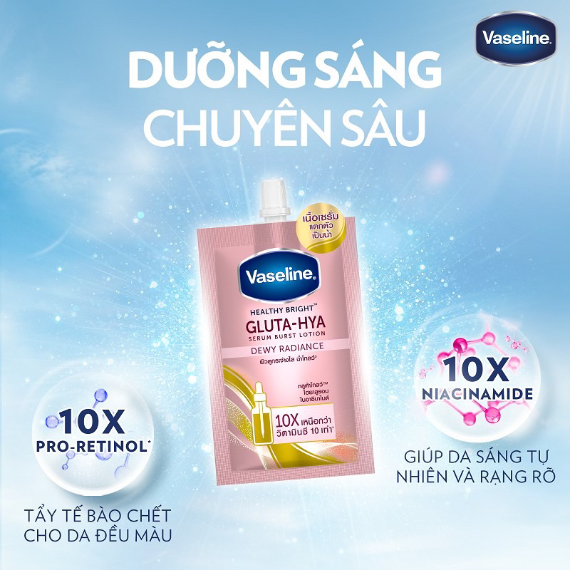 Sữa dưỡng thể Vaseline Gluta-Hya Dưỡng Da Sáng Mịn Sau 7 Ngày 30ml