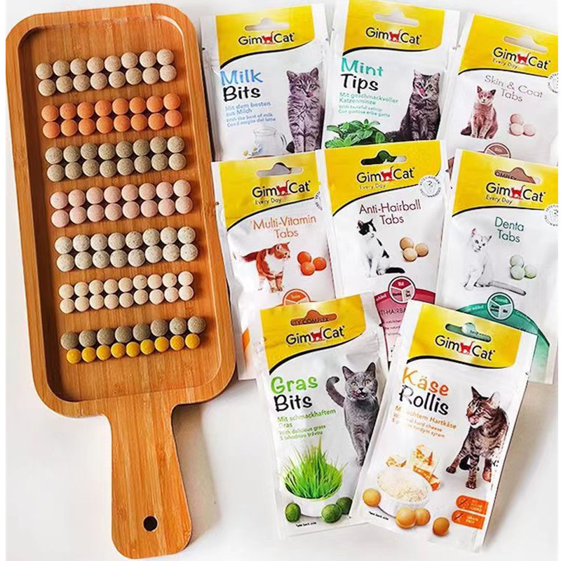 Snack cho mèo - Phô mai viên & Cỏ viên Gimcat nhập Đức