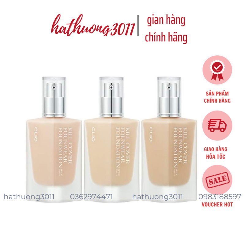 Kem Nền Clio Kill Cover Founwear Foundation