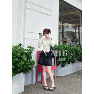 Áo kiểu set đan dây [2YOUNG] A2275 (ảnh thật)
