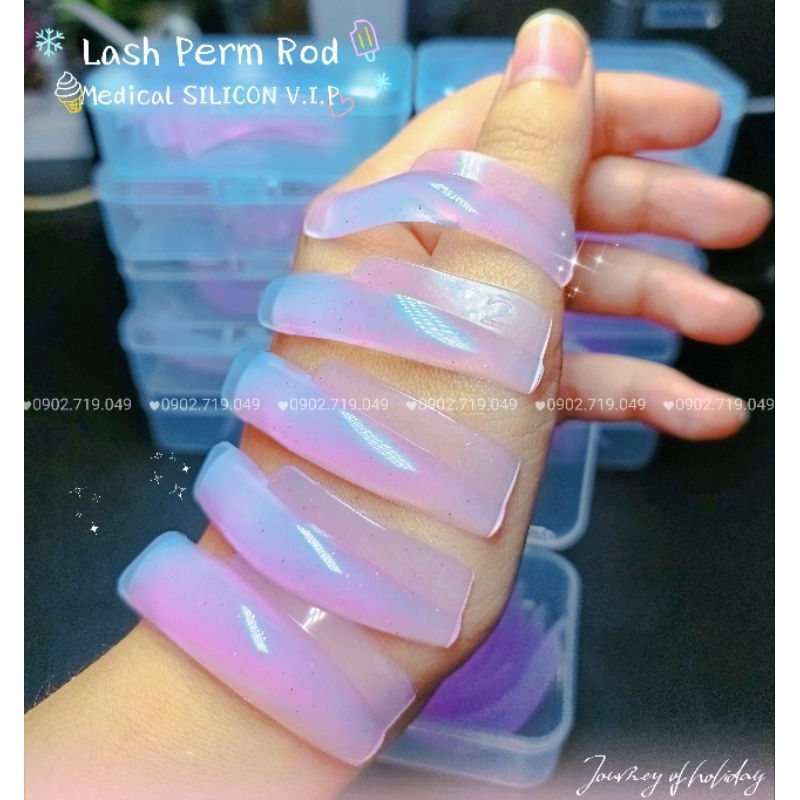 Trục uốn mi Silicon ánh nhũ pha lê LC Curl Line Trong Suốt (Tự Dính) tạo dáng Sexy