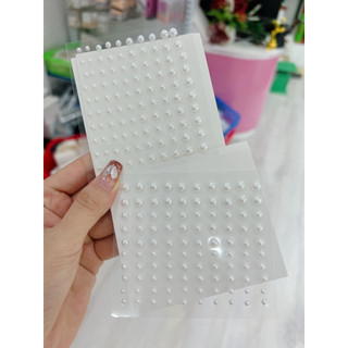 Đá đính tóc mặt có sẵn keo dán gồm 100 viên đá dán makeup