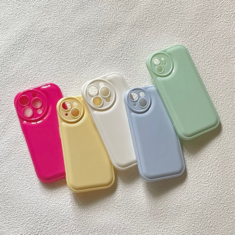 Ốp lưng điện thoại iphone trơn màu GREEN mặt lưng phồng Sugar19