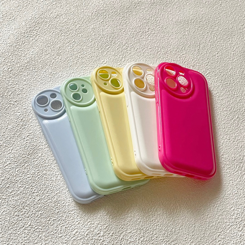 Ốp lưng điện thoại iphone trơn màu GREEN mặt lưng phồng Sugar19