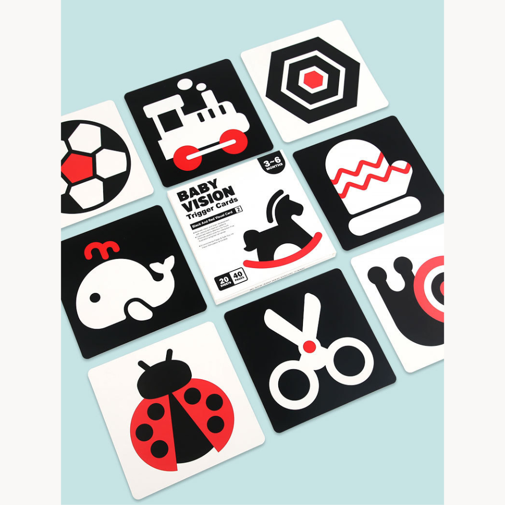 Bộ 20 thẻ flash card Dinomo kích thích thị giác cho trẻ từ 0-12 tháng