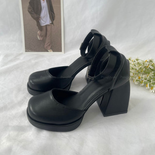 Giày Sandal nữ cao gót đế vuông bít mũi Pong Shoes -FULL BOX- Mã 1548