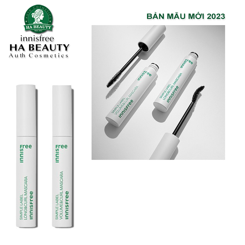 Mascara thuần chay làm dày dài cong mi innisfree Simple Label Mascara  7.5g