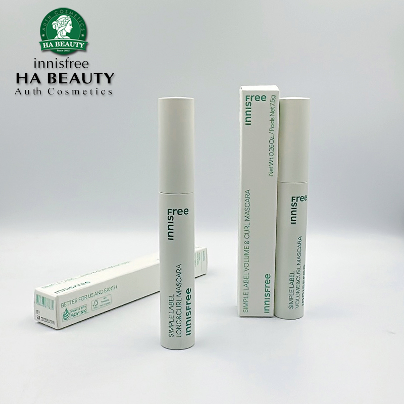 Mascara thuần chay làm dày dài cong mi innisfree Simple Label Mascara  7.5g