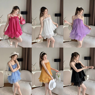 Sét Áo Dây Cột Thời Trang Kèm Váy Dập Ly Bèo Chất VOAN CHIFON Đủ Màu Mặc Đi Chơi siêu dễ thương,