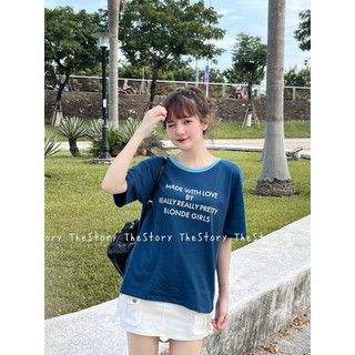 Áo thun tay ngắn có in chữ [story[ a3151
