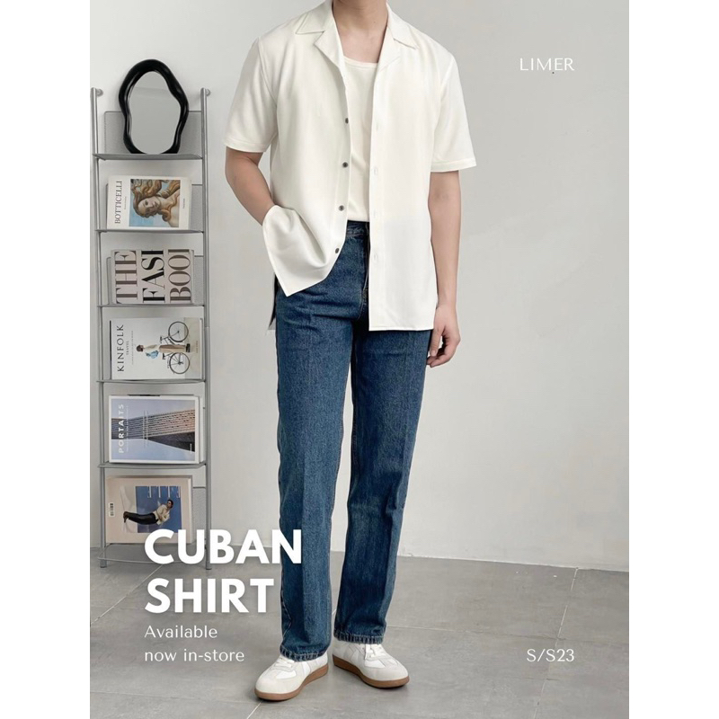 Sơ mi Cuban chất liệu vải đũi phong cách Hàn Quốc trẻ trung