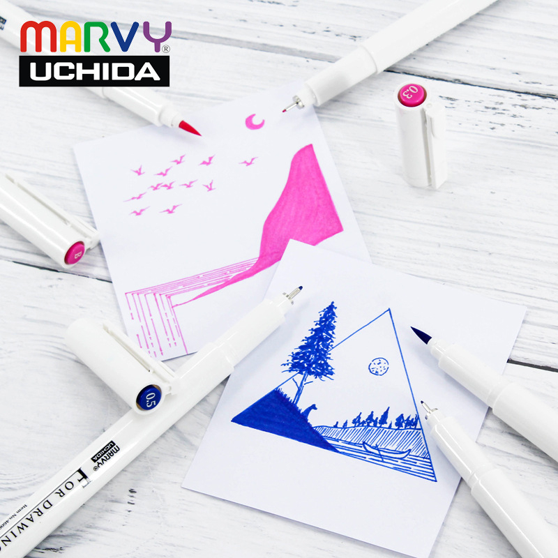 MỚI Bút line chuyên nghiệp Marvy Uchida 4600 nhiều màu All Size 0.6 0.8 0.9