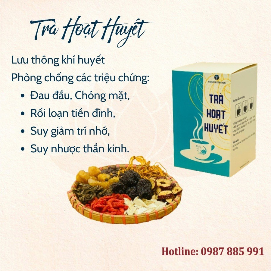 TRÀ HOẠT HUYẾT YOKO - Giảm đau đầu chóng mặt, an thần, ngủ ngon, mát gan, tăng trí nhớ...