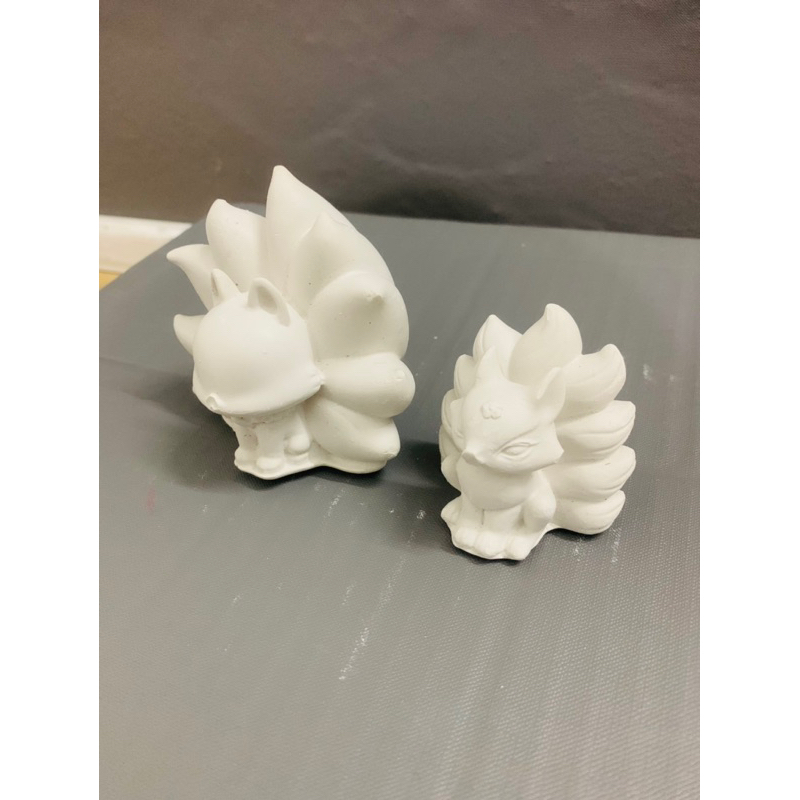 Tượng thạch cao tô màu hồ ly size 5cm-10cm siêu kute