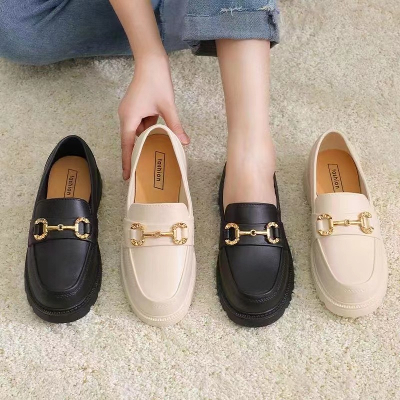 Giày Moca nhựa đi mưa mũi tròn cao 3cm slip on siêu nhẹ thời trang mới nhất Validep03 V342