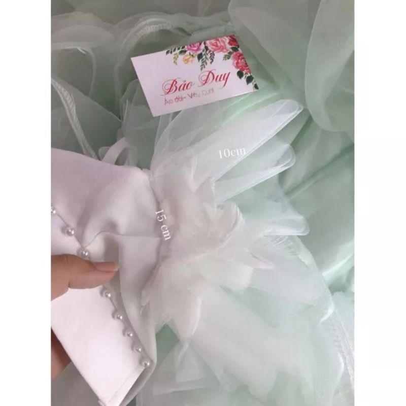 Tay áo lông vũ thời trang áo dài, váy cưới