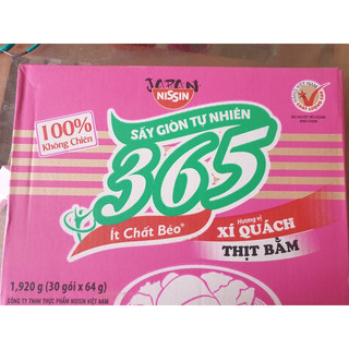 Thùng 30 Gói Mì Không Chiên Nissin 365 - Hương Vị Xí Quách Thịt Bằm (64g / Gói)