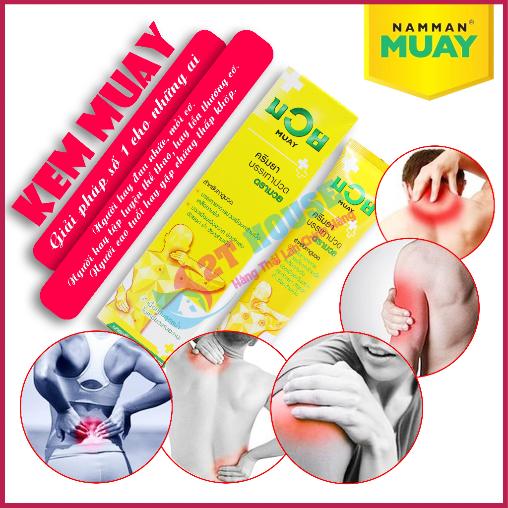 Kem xoa bóp thể thao giảm đau/dầu massage boxing Medicated Analgesic Cream Muay Brand Thái Lan tuýp 100g 2T House Shop