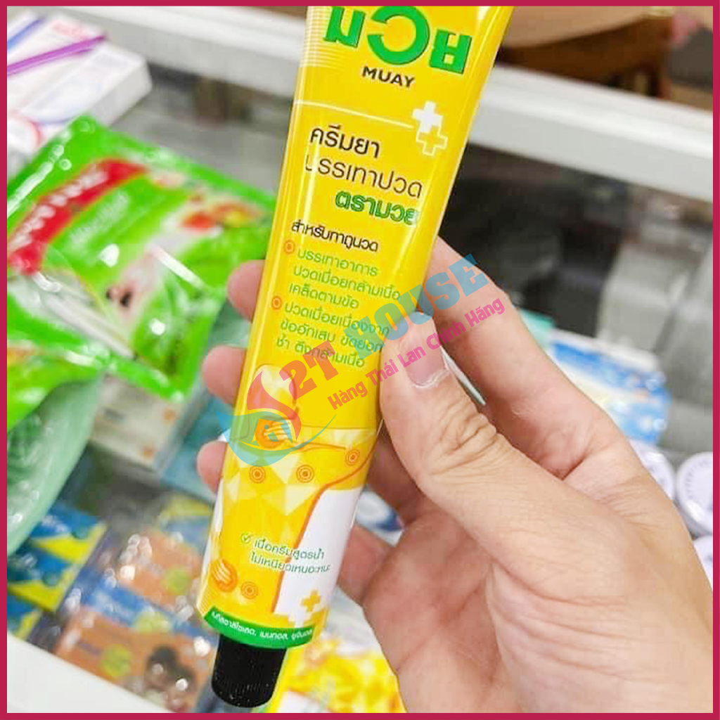 Kem xoa bóp thể thao giảm đau/dầu massage boxing Medicated Analgesic Cream Muay Brand Thái Lan tuýp 100g 2T House Shop