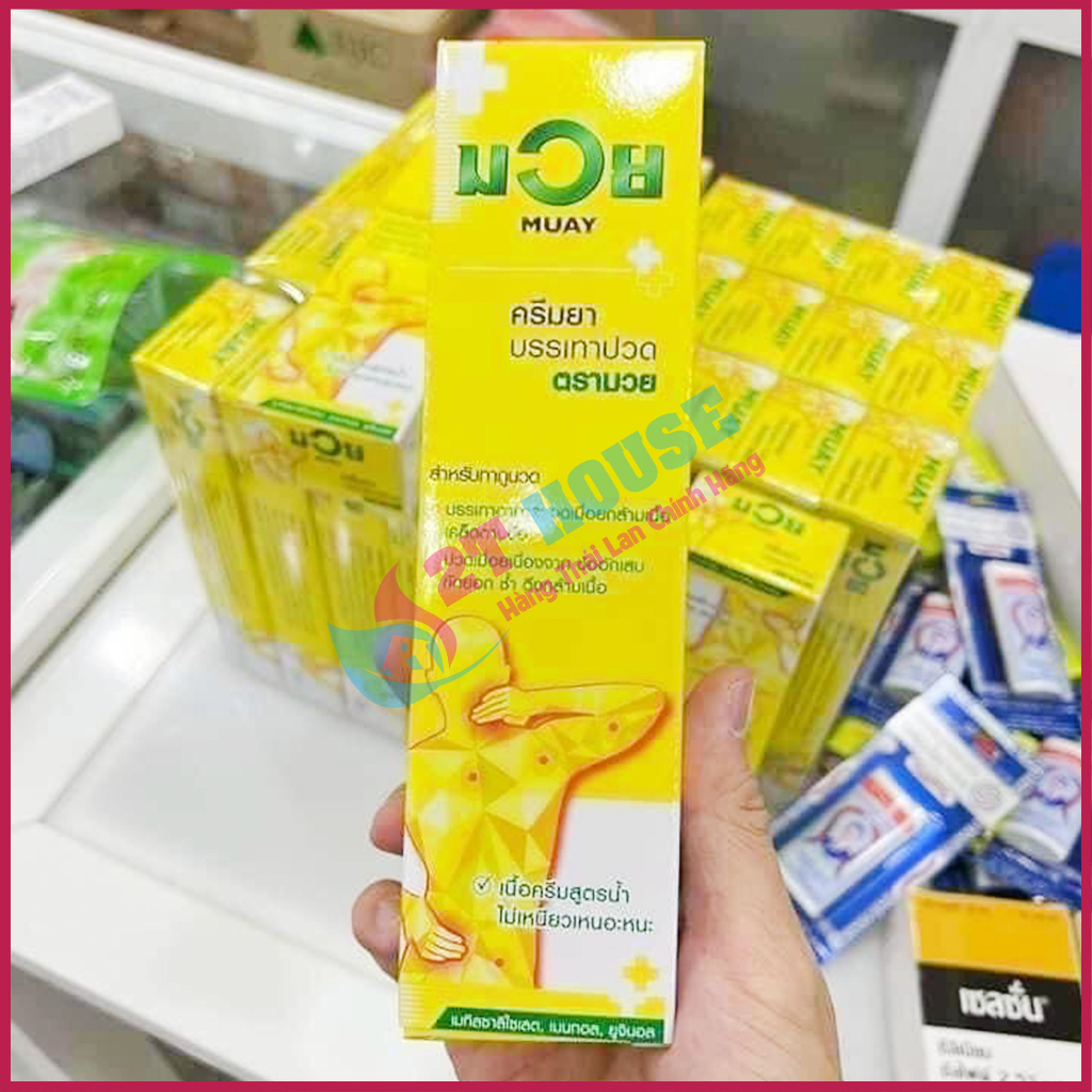 Kem xoa bóp thể thao giảm đau/dầu massage boxing Medicated Analgesic Cream Muay Brand Thái Lan tuýp 100g 2T House Shop