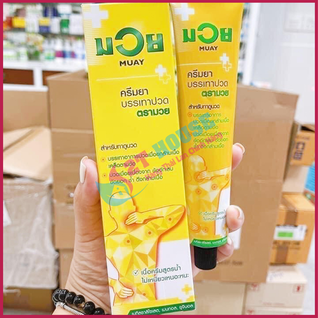 Kem xoa bóp thể thao giảm đau/dầu massage boxing Medicated Analgesic Cream Muay Brand Thái Lan tuýp 100g 2T House Shop
