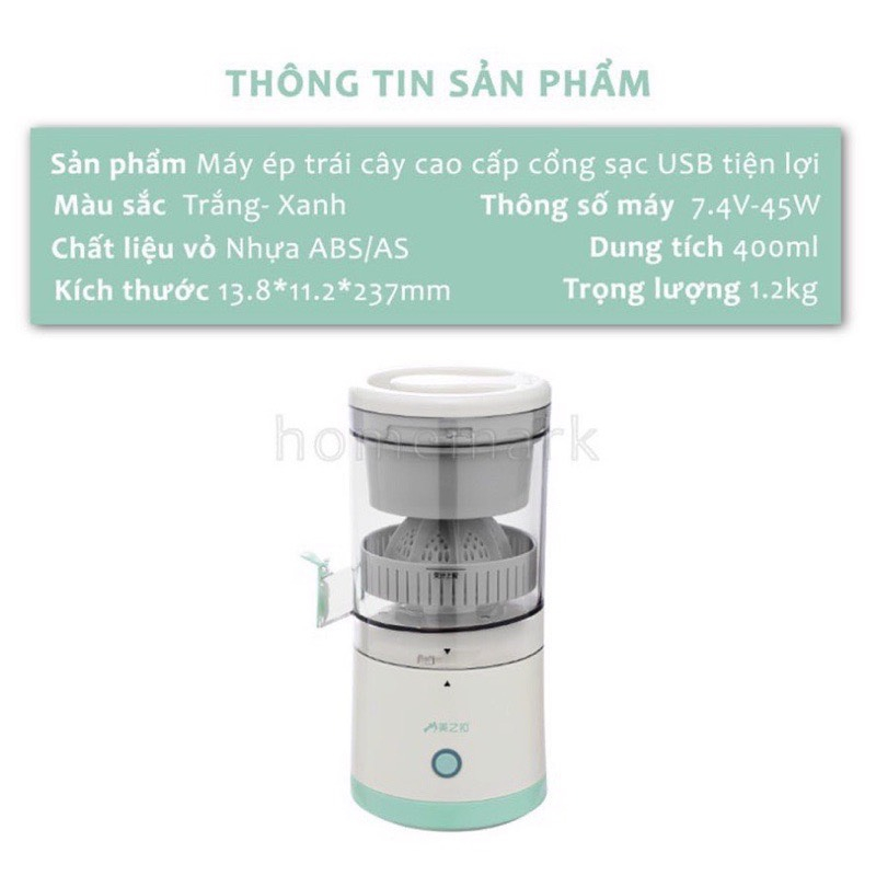 Máy vắt cam tự động, máy ép trái cây đa năng không dây pin sạc usb tiện dụngg