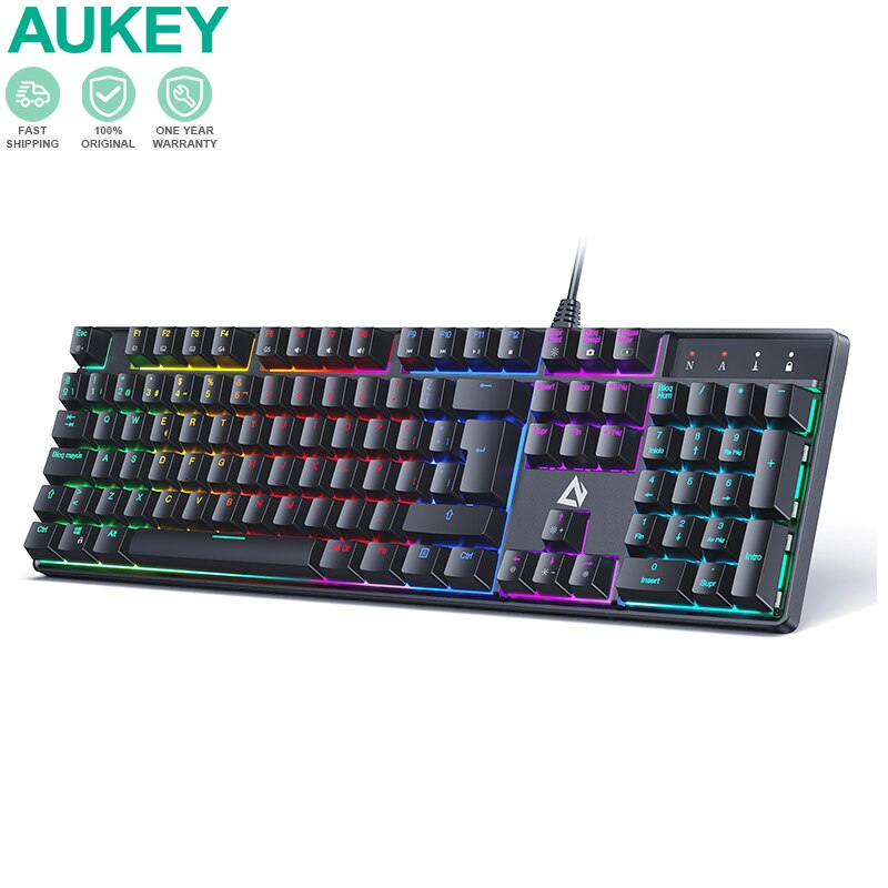 Bàn phím cơ Gaming Aukey KM-G16 led RGB - bảo hành chính hãng 12 tháng