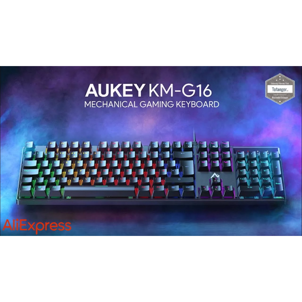 Bàn phím cơ Gaming Aukey KM-G16 led RGB - bảo hành chính hãng 12 tháng