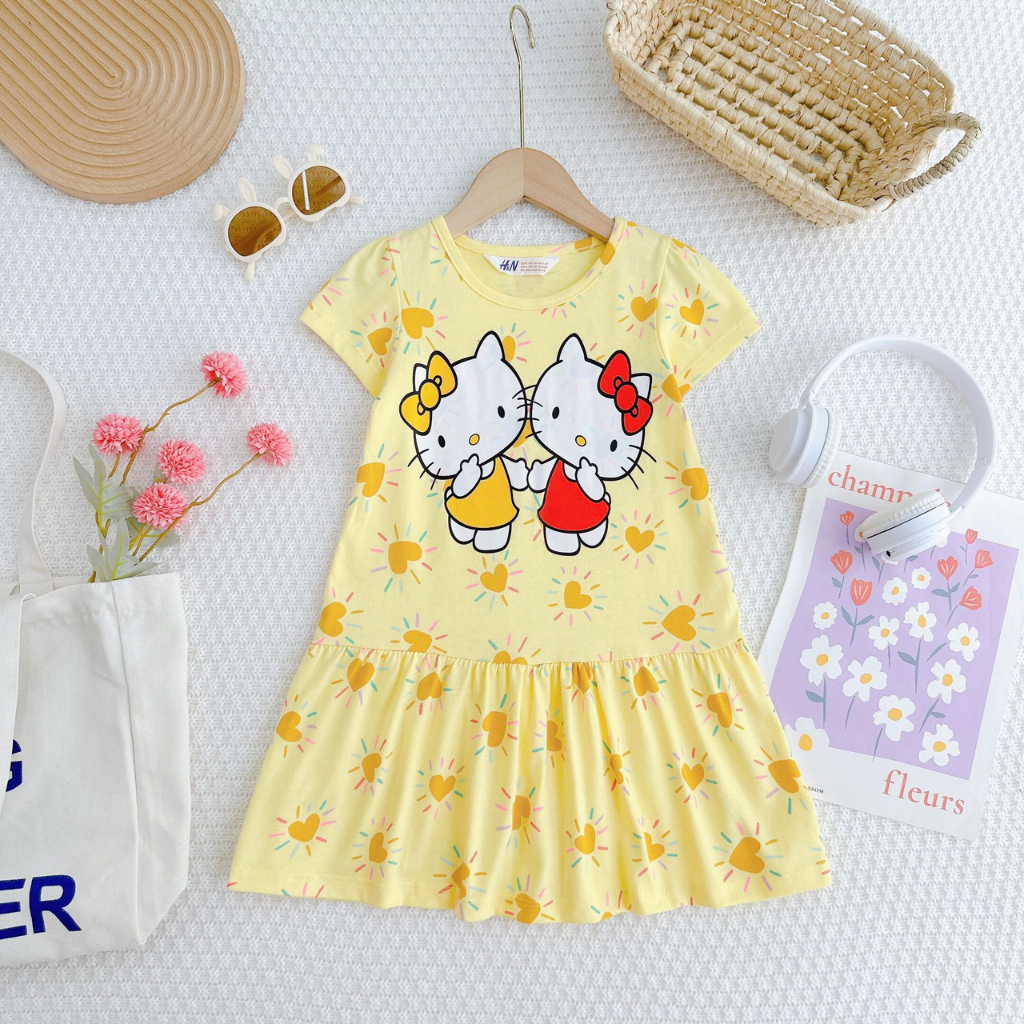 [14-38kg]Đầm Công Chúa Elsa xinh đẹp, Váy đầm cho bé gái thun cotton xuất mền mịn mát đáng yêu CUTECOLLECTION