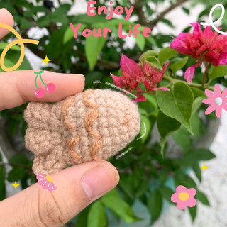 Móc khoá len con cá taiyaki handmade