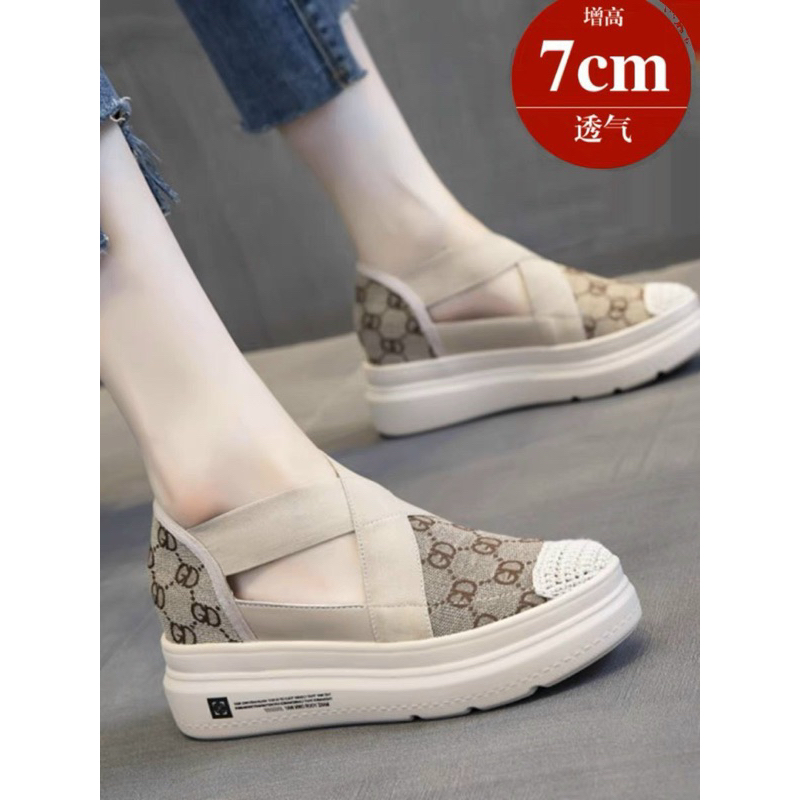 Giày lười slipon GC hoạ tiết đai chun khoét eo hàng QC fullbox