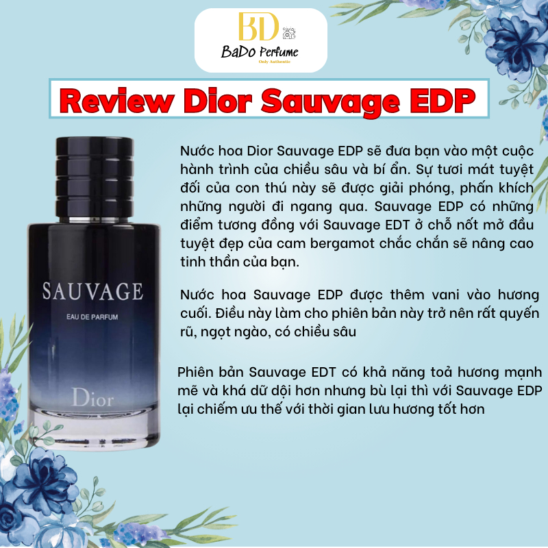 Nước hoa Nam Sauvage EDP / EDT 10ml, 5ml, 2ml by D10R Hương Nam Tính Kinh Điển, dế sử dụng có thể Blind Buy Bado Perfume