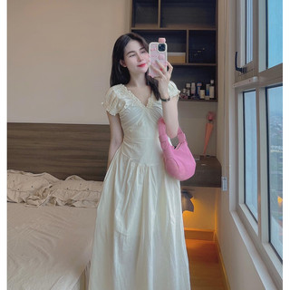 Đầm maxi nhún V siêu hot