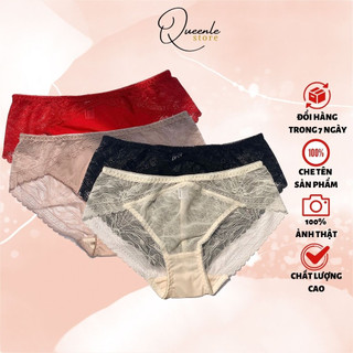Combo 5 quần lót nữ ren QUEENLE cao cấp mềm mại thoáng mát Freesize N3