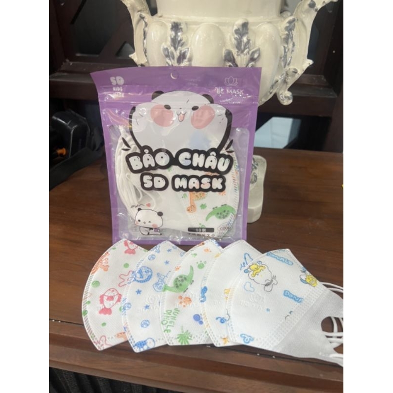 Khẩu trang 5d kid Bảo Châu, cho bé từ 2 đến 7 tuổi