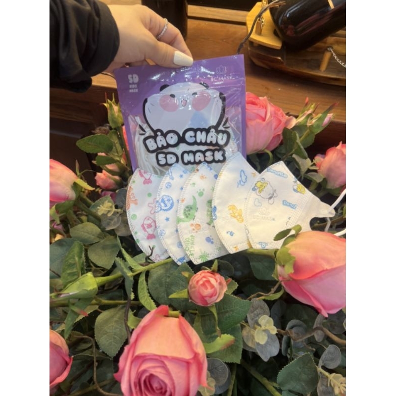 Khẩu trang 5d kid Bảo Châu, cho bé từ 2 đến 7 tuổi