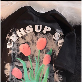 Áo phông hoa SUP chất cotton su form rộng túi zip