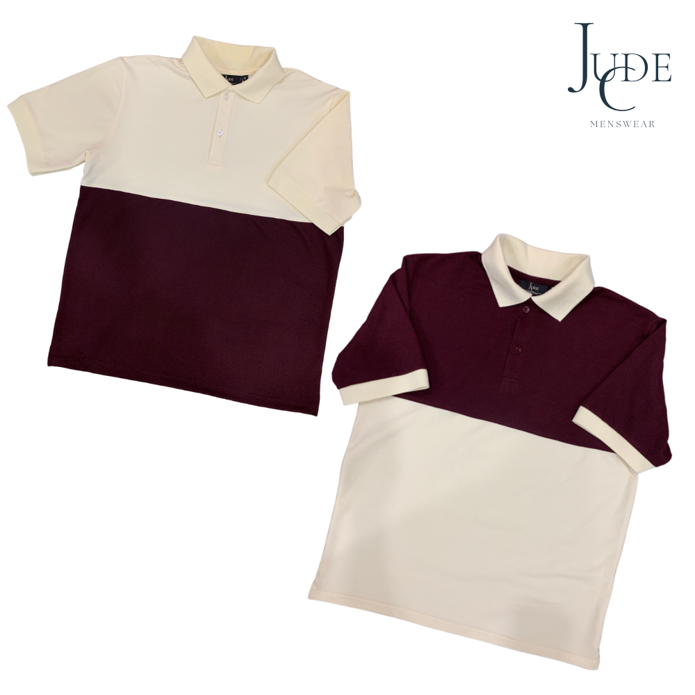 Áo Polo Unisex nâu phối vàng kem vải cá sấu cao cấp cotton, thoáng mát, thanh lịch, dày dặn - JudeC
