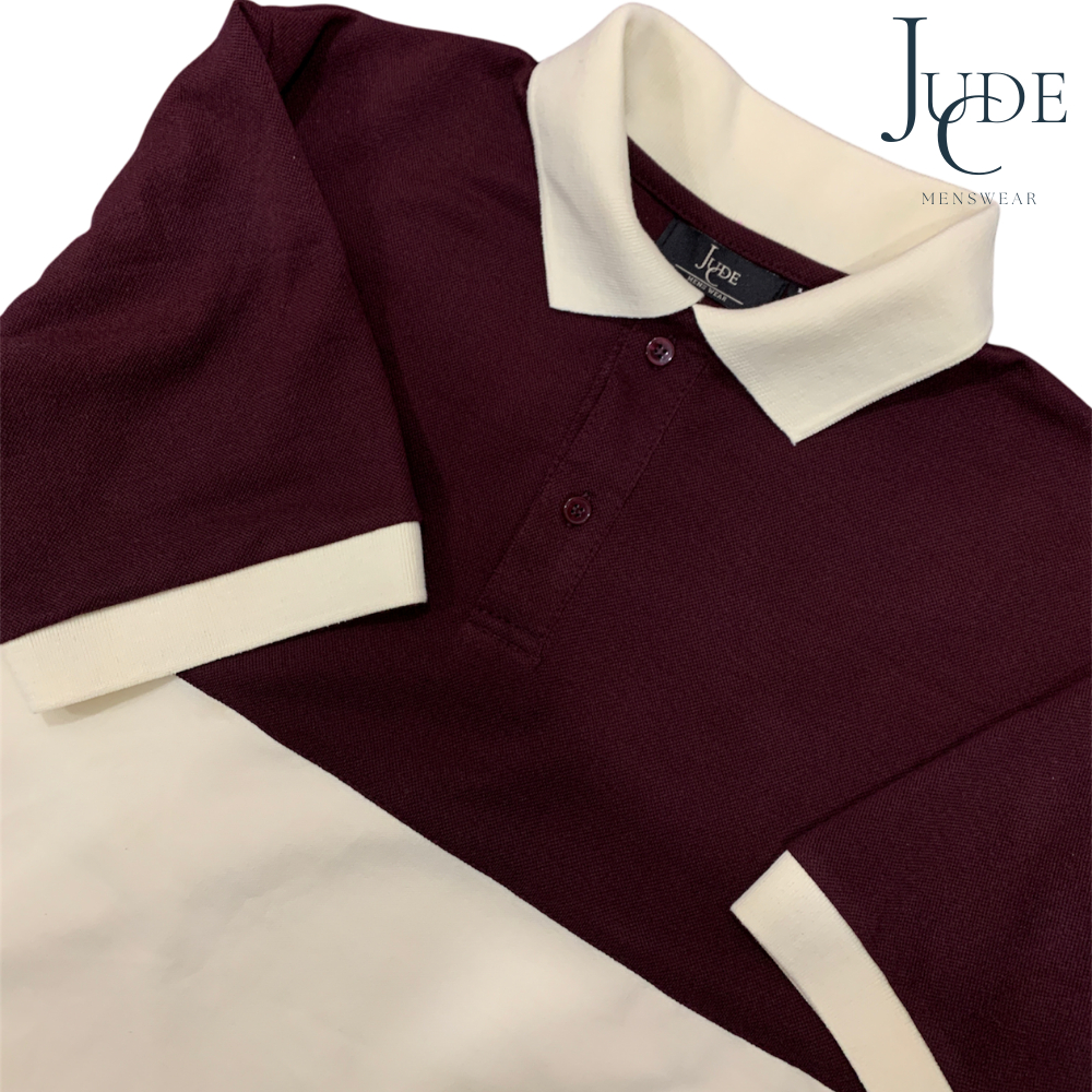 Áo Polo Unisex nâu phối vàng kem vải cá sấu cao cấp cotton, thoáng mát, thanh lịch, dày dặn - JudeC