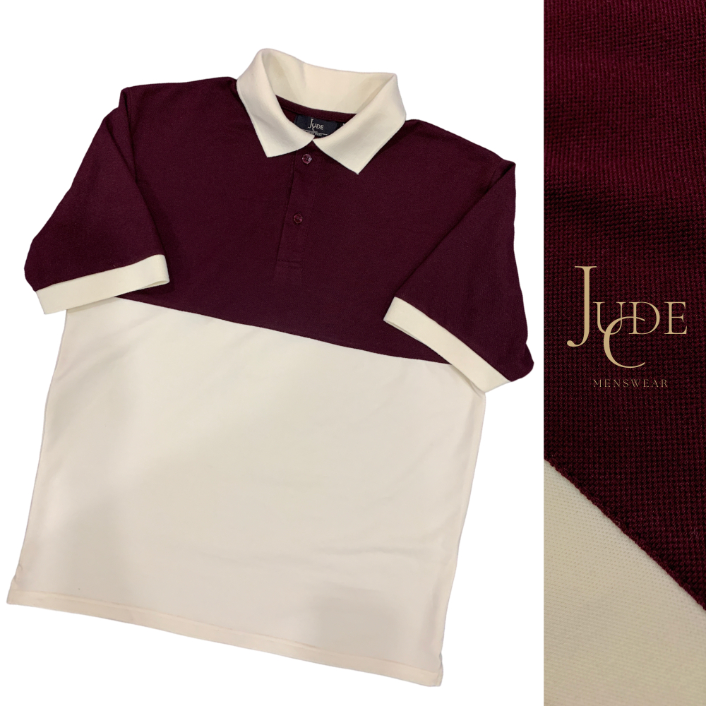 Áo Polo Unisex nâu phối vàng kem vải cá sấu cao cấp cotton, thoáng mát, thanh lịch, dày dặn - JudeC