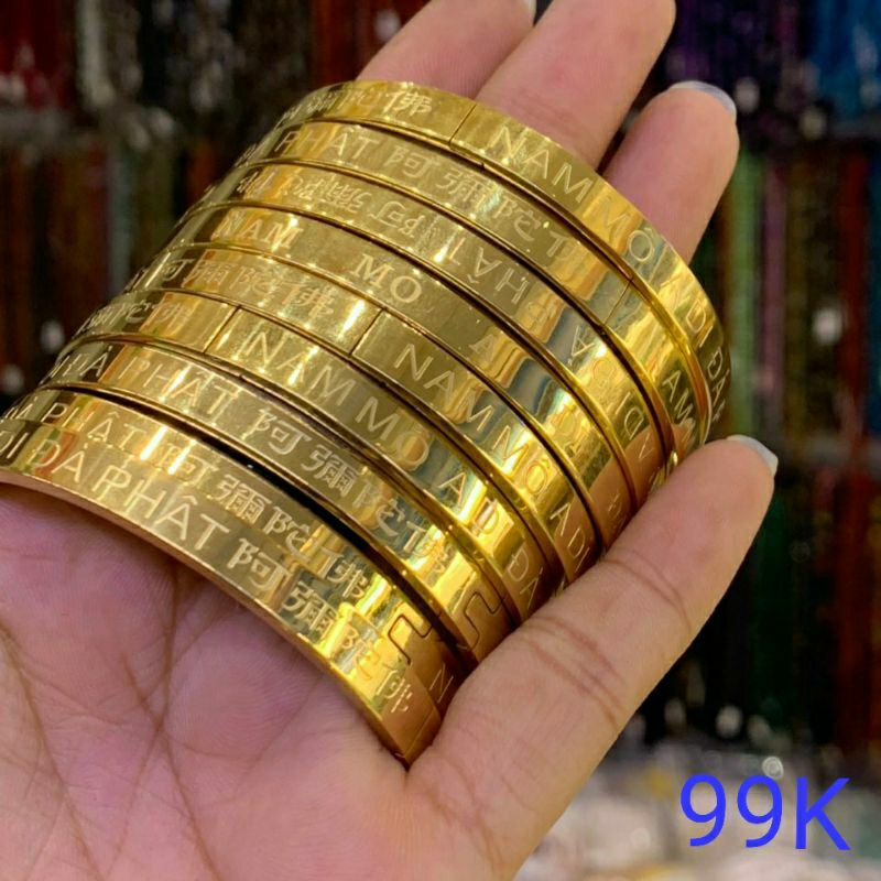Vòng tay inox Nam Mô A DI ĐÀ PHẬT
