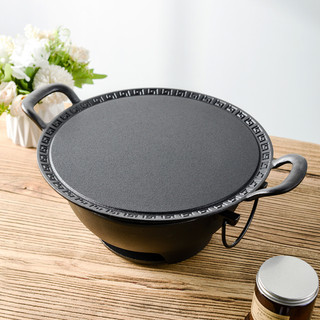 Đĩa gang nướng BBQ, làm bánh dùng cho bếp từ, bếp gas, bếp điện, bếp than, bếp củi chống dính tự nhiên
